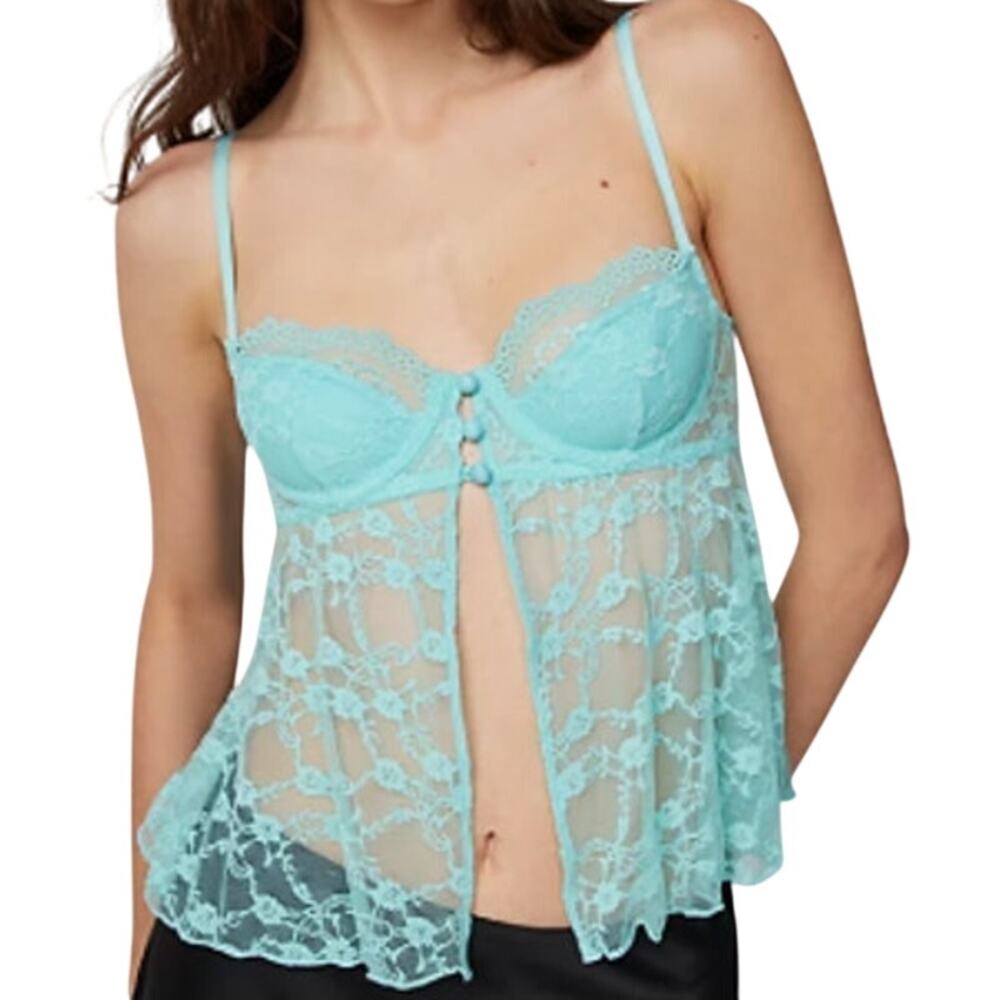UO Urban Outfitters Out From Under Chemise Sheer Lace Babydoll Cami XL